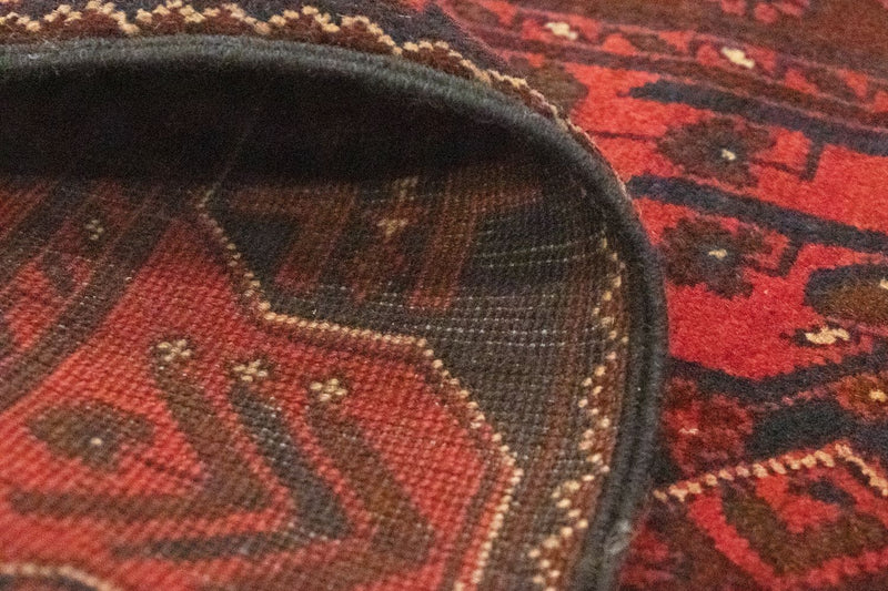 Runner Afghan Rug - Kunduz - 295 x 75 cm - red