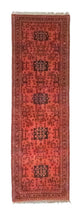 Runner Afghan Rug - Kunduz - 298 x 79 cm - red