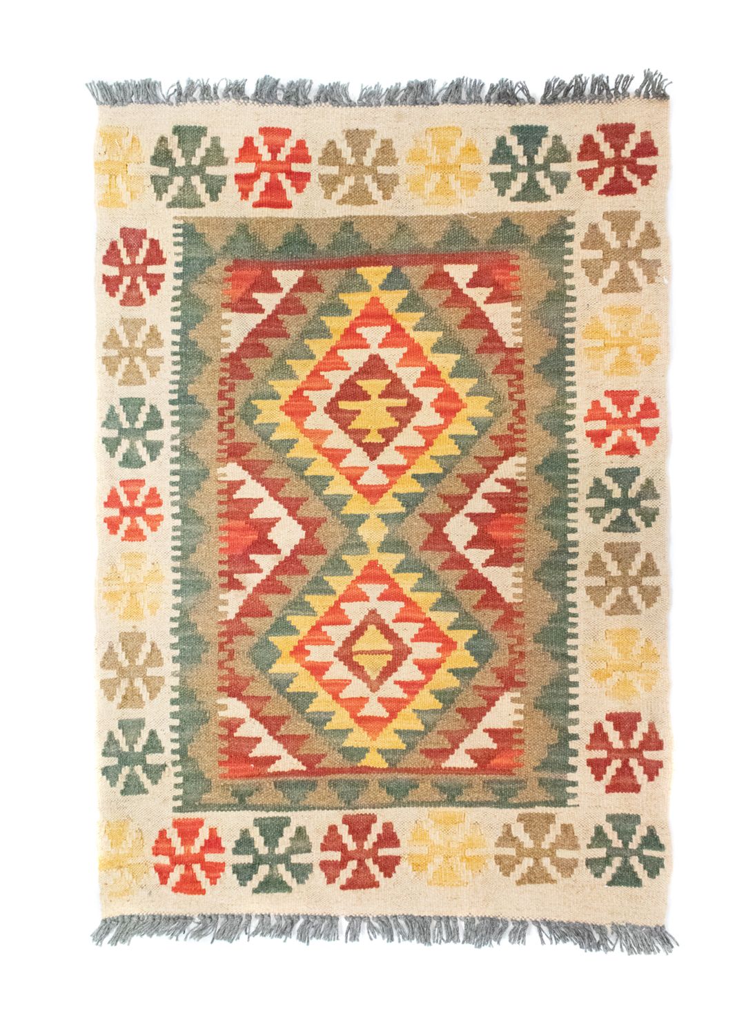 Kelim Rug - Oriental - 90 x 60 cm - green