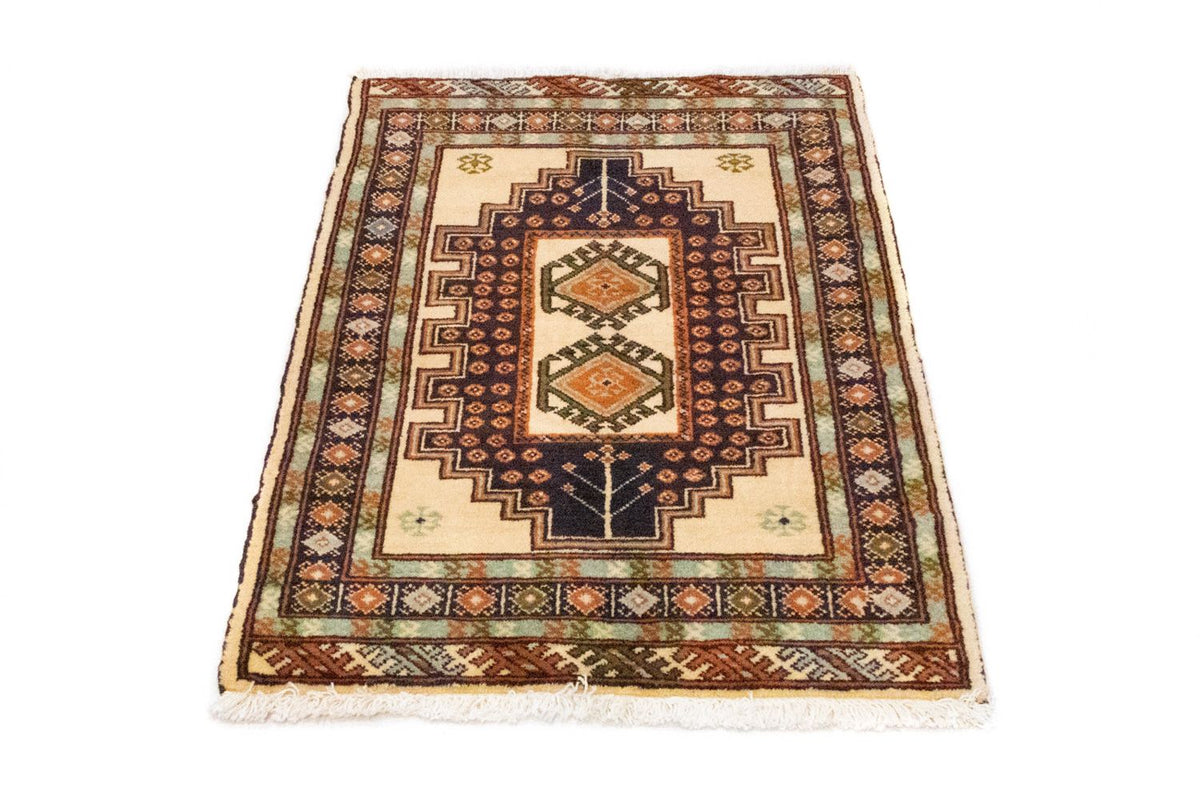 Turkaman Rug - 93 x 63 cm - blue