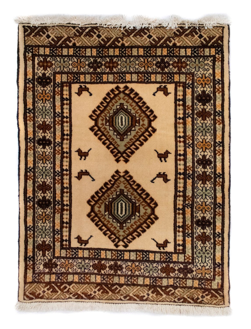 Turkaman Rug - 87 x 64 cm - blue