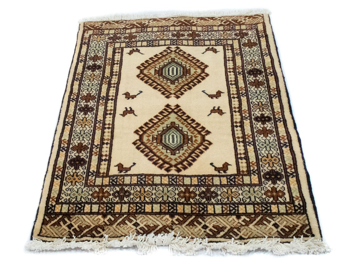 Turkaman Rug - 87 x 64 cm - blue