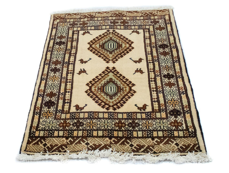 Turkaman Rug - 87 x 64 cm - blue