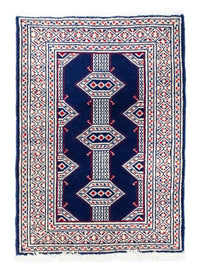 Turkaman Rug - 90 x 62 cm - blue