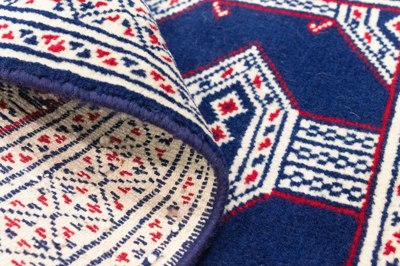 Turkaman Rug - 90 x 62 cm - blue