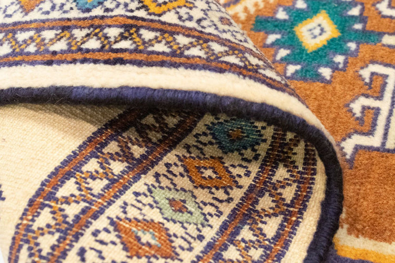 Turkaman Rug - 89 x 64 cm - blue