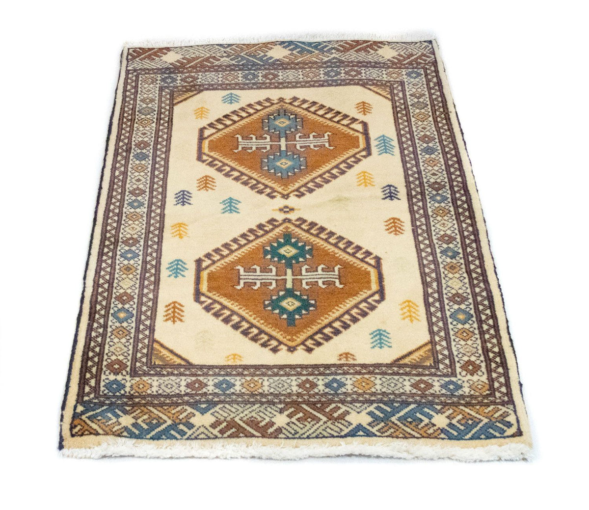 Turkaman Rug - 89 x 64 cm - blue