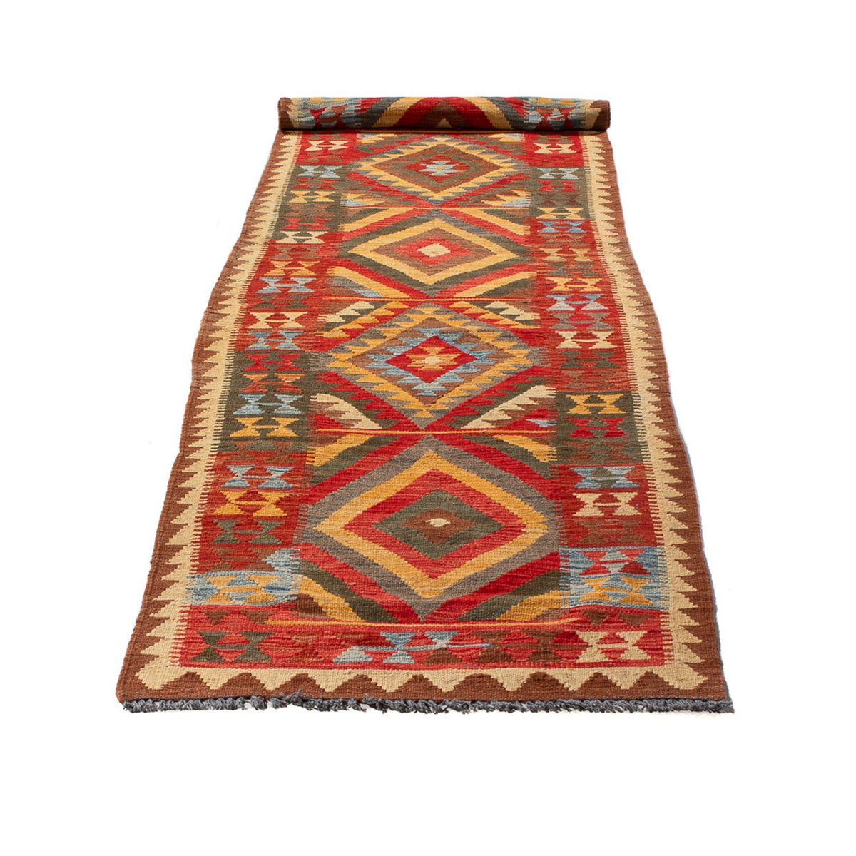 Runner Kelim Rug - Splash - 304 x 76 cm - multicolored