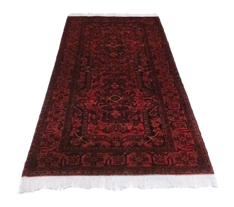 Runner Afghan Rug - Kunduz - 213 x 102 cm - red