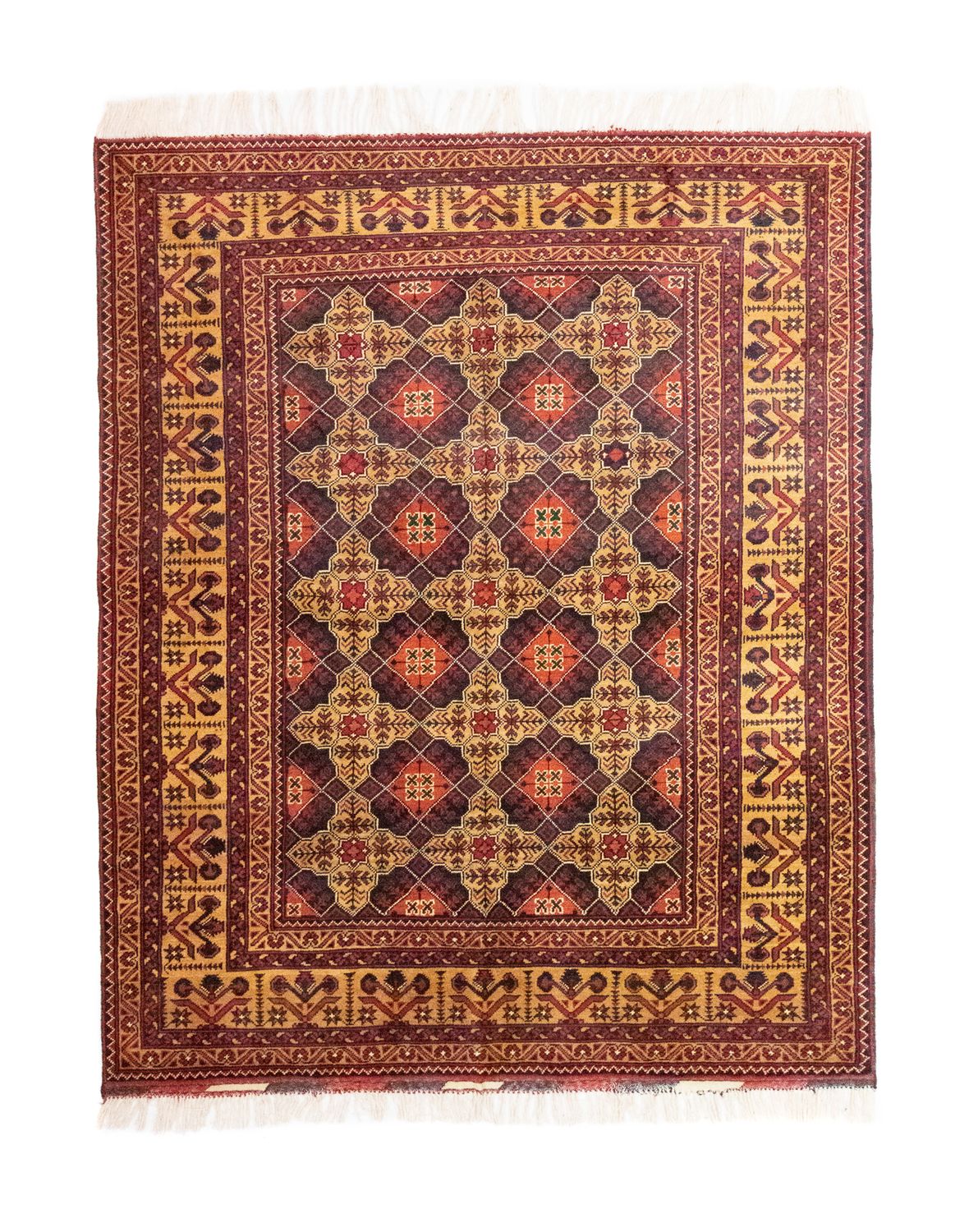 Afghan Rug - 195 x 153 cm - brown