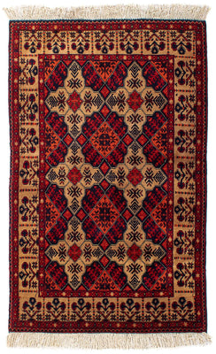Afghan Rug - 144 x 98 cm - dark red