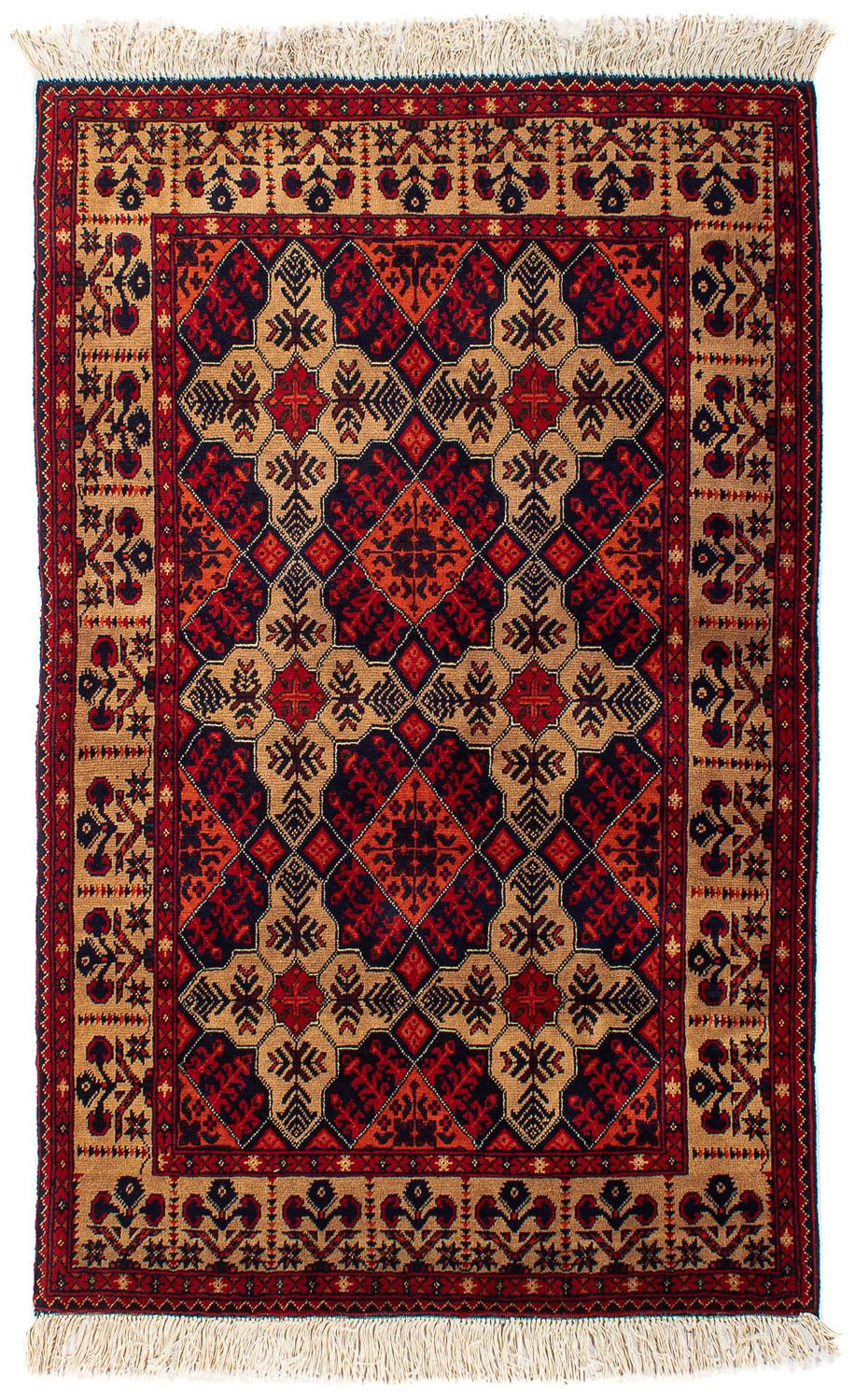 Afghan Rug - 144 x 98 cm - dark red