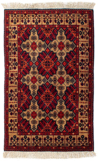 Afghan Rug - 144 x 98 cm - dark red