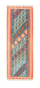 Kelim Teppich - Splash 198 x 64 cm - blau
