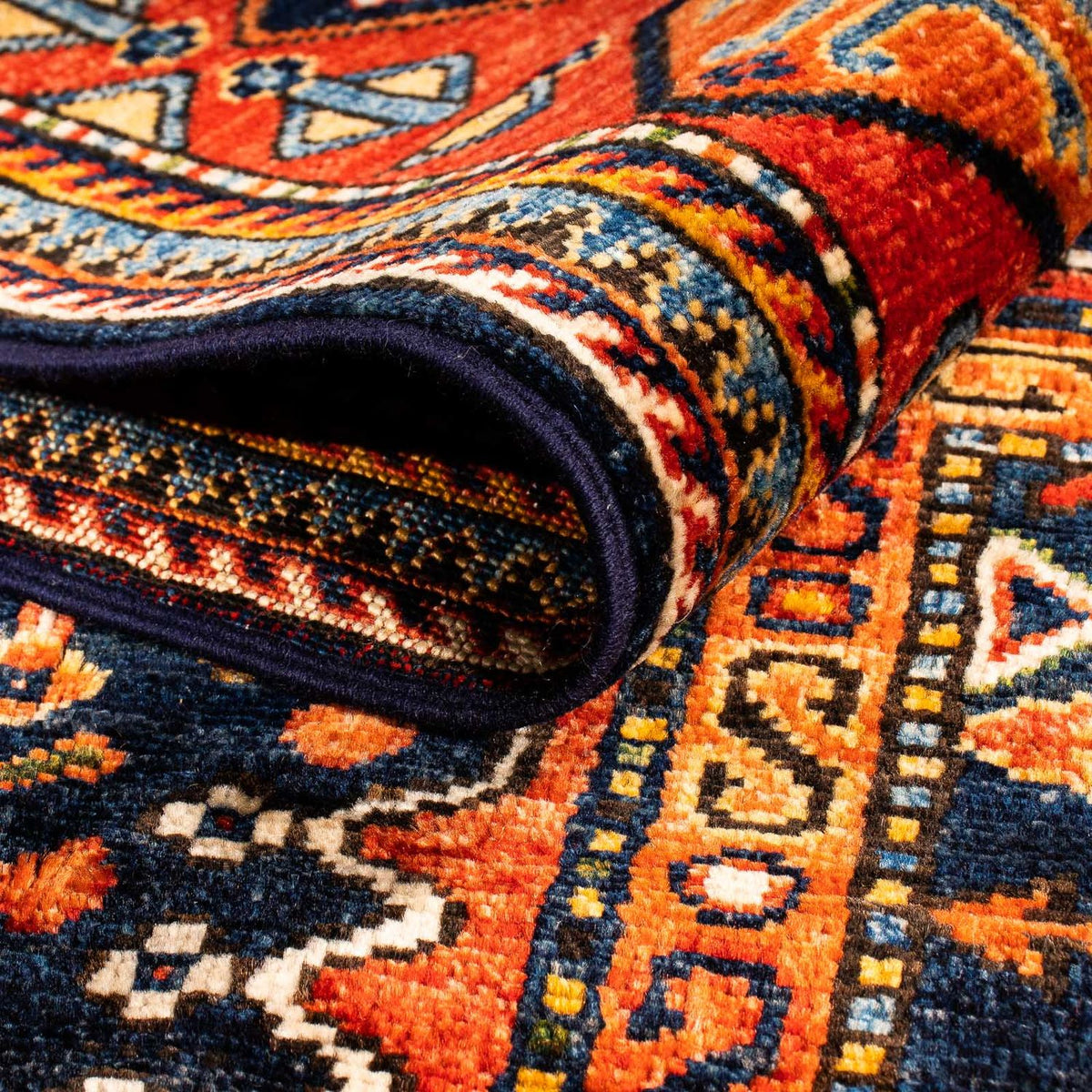 Afghan Rug - 244 x 170 cm - dark blue