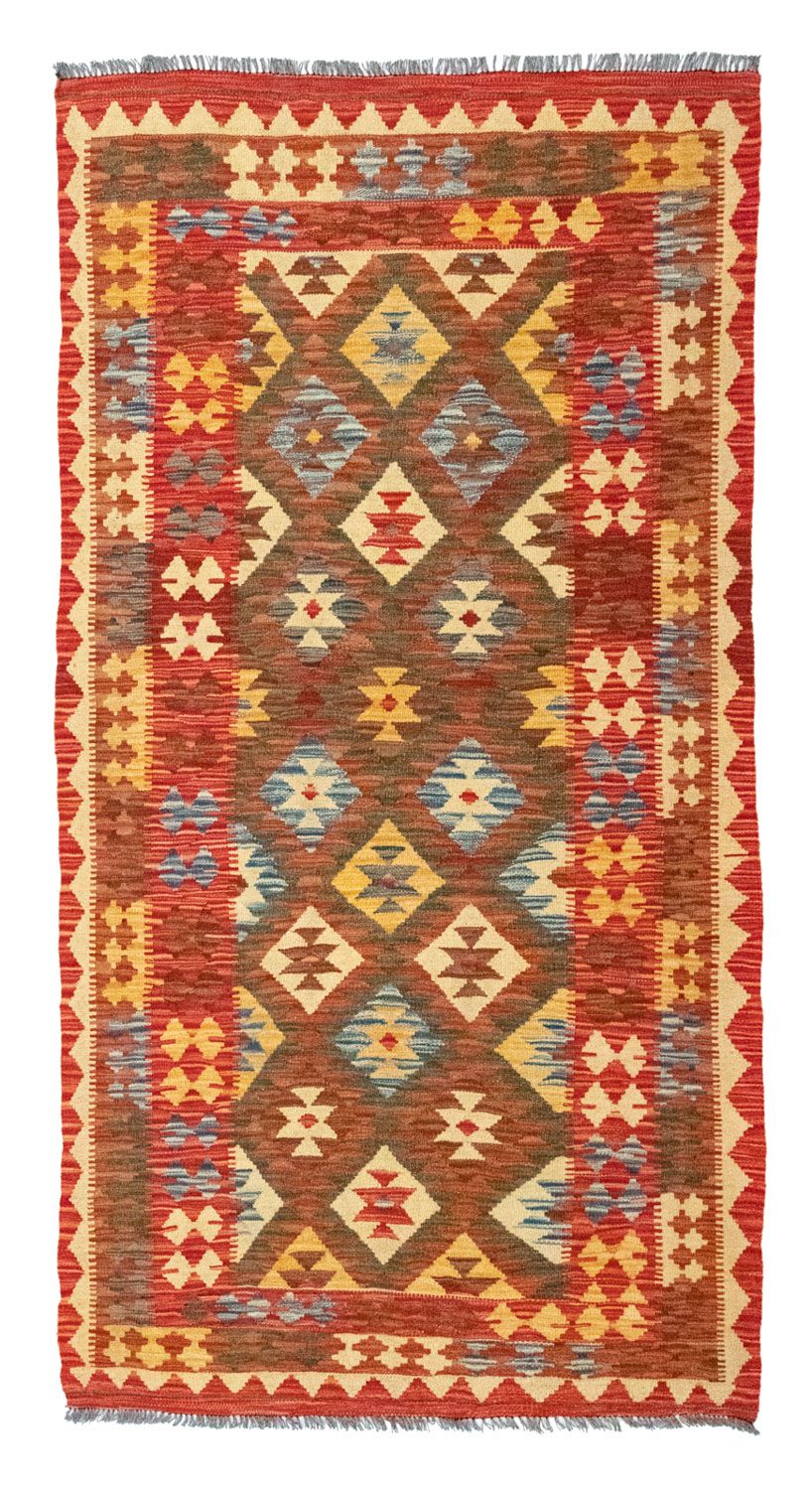 Runner Kelim Rug - Oriental - 190 x 99 cm - red