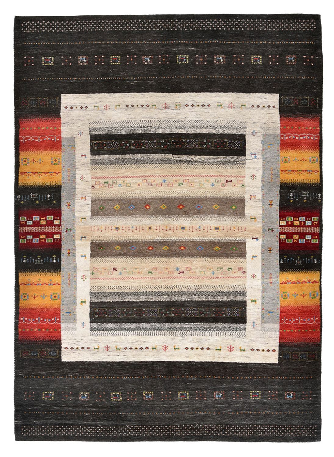 Gabbeh Rug - Loribaft Indus - 241 x 175 cm - multicolored