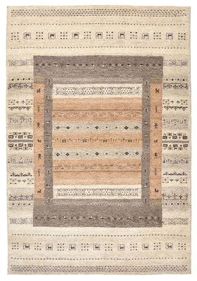 Gabbeh Rug - Loribaft Indus - 201 x 140 cm - dark beige