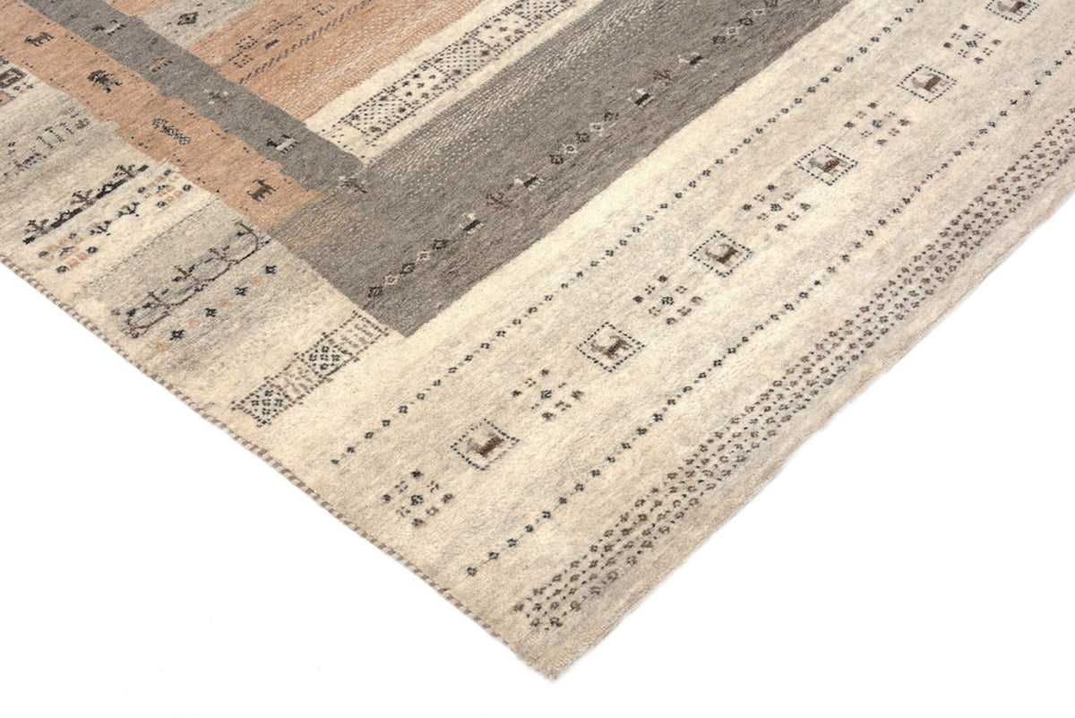 Gabbeh Rug - Loribaft Indus - 302 x 248 cm - dark beige