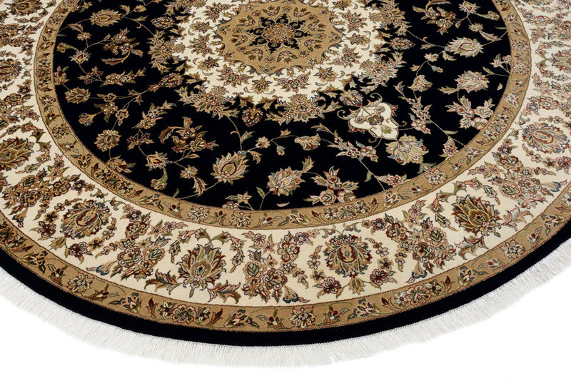 Oriental Rug - Tabriz round  - 218 x 216 cm - dark blue
