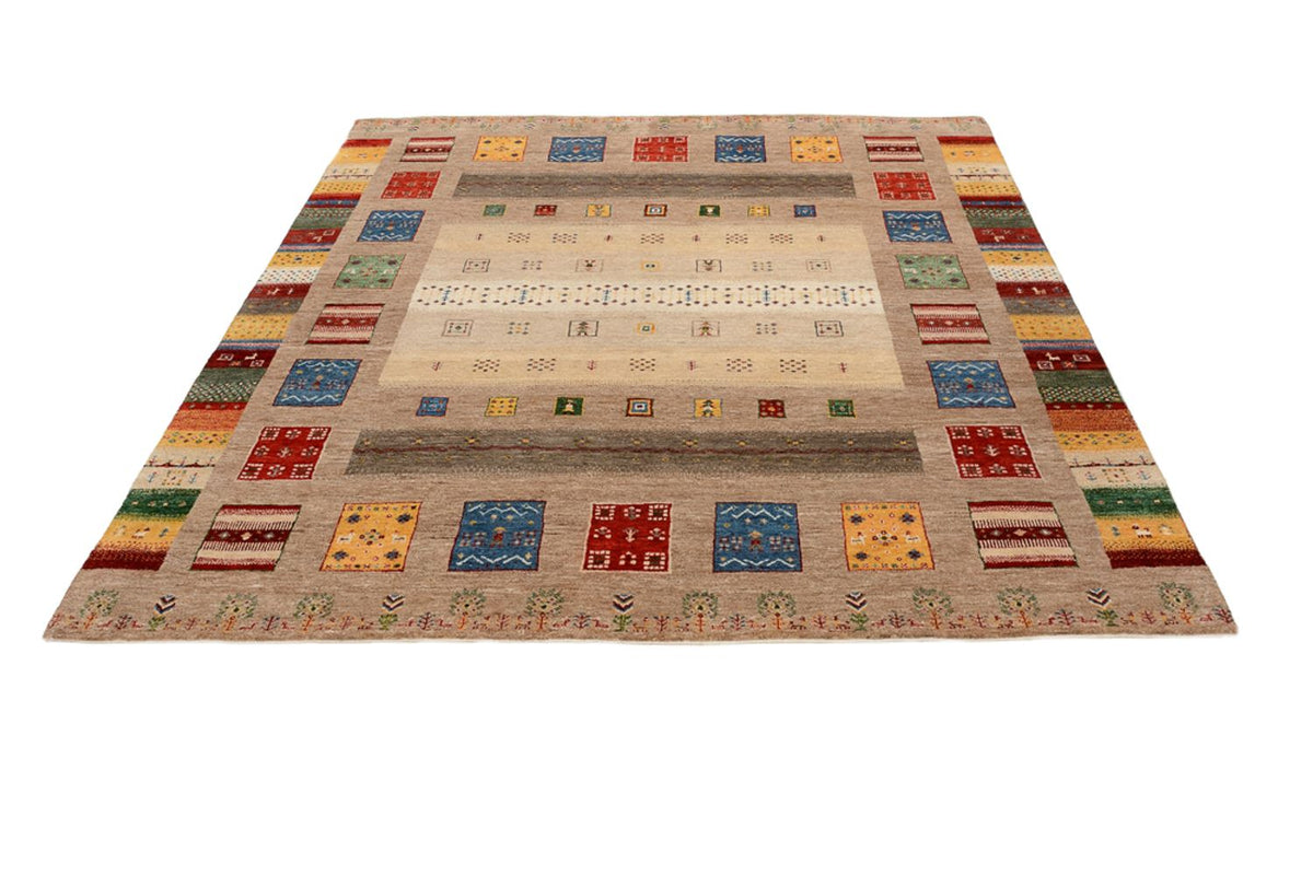 Gabbeh Rug - Loribaft Indus square  - 203 x 201 cm - multicolored