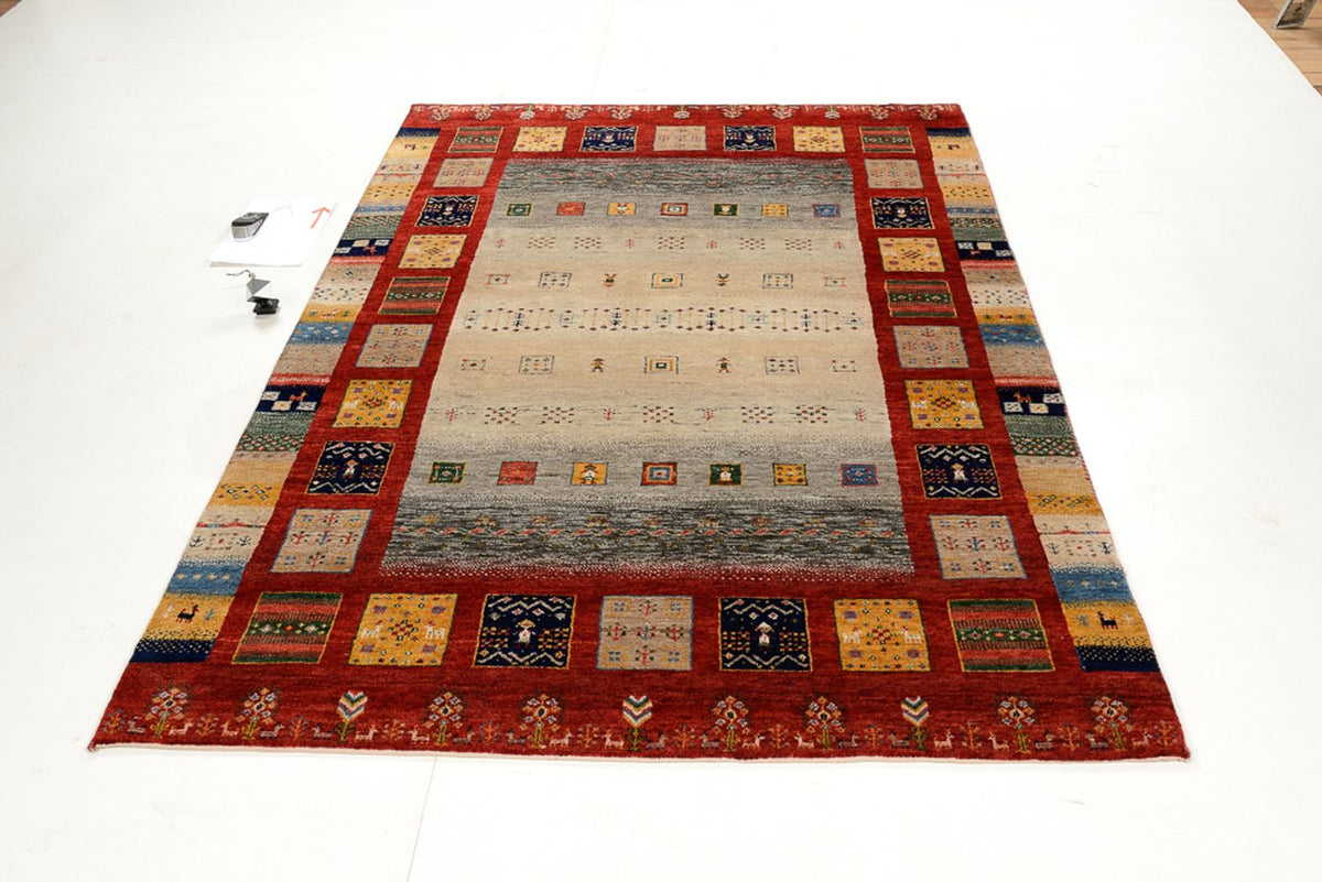 Gabbeh Rug - Loribaft Indus - 204 x 150 cm - multicolored