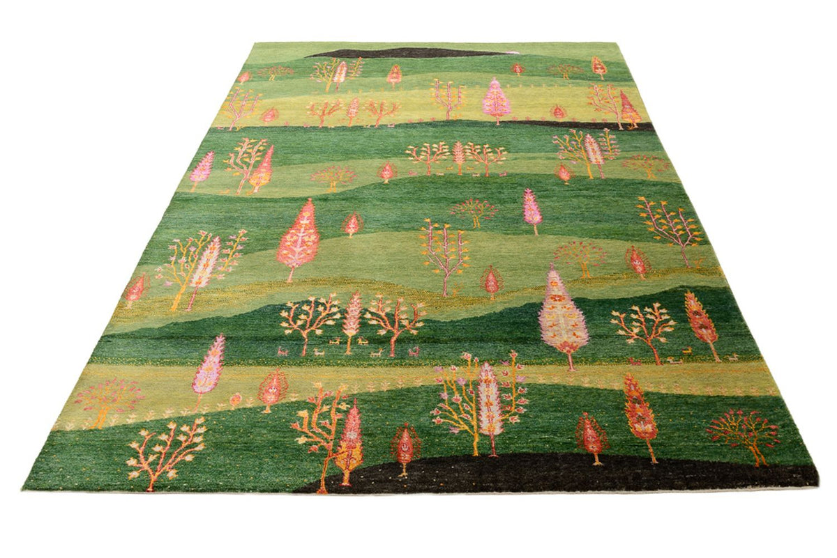 Gabbeh Rug - Loribaft Indus - 247 x 172 cm - green