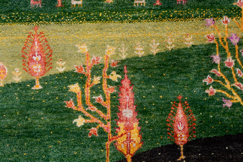 Gabbeh Rug - Loribaft Indus - 247 x 172 cm - green