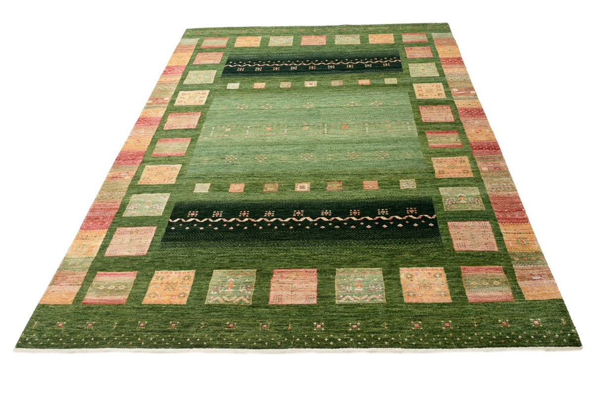 Gabbeh Rug - Loribaft Indus - 238 x 173 cm - green