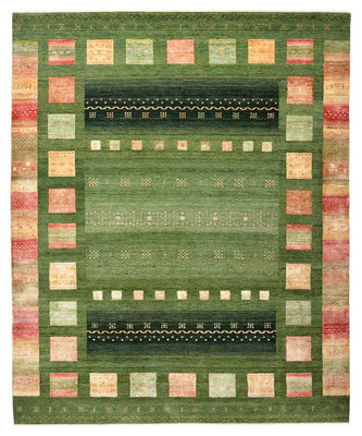 Gabbeh Rug - Loribaft Indus - 302 x 248 cm - green