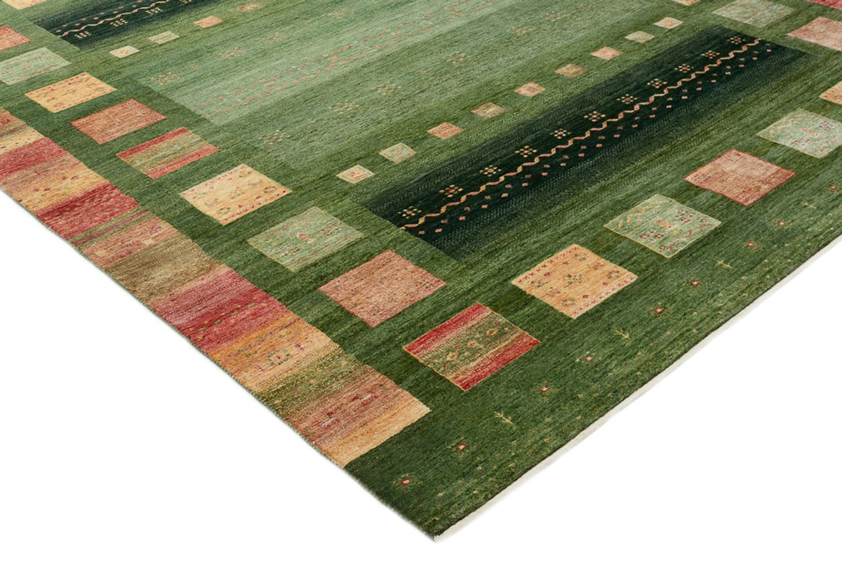 Gabbeh Rug - Loribaft Indus - 302 x 248 cm - green