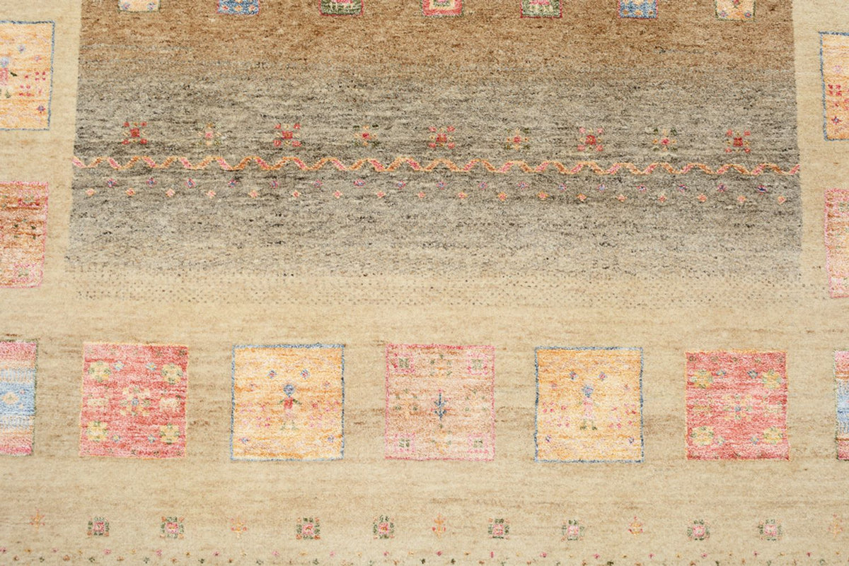 Gabbeh Rug - Loribaft Indus - 255 x 173 cm - dark beige