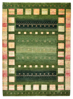Gabbeh Rug - Loribaft Indus - 245 x 178 cm - green