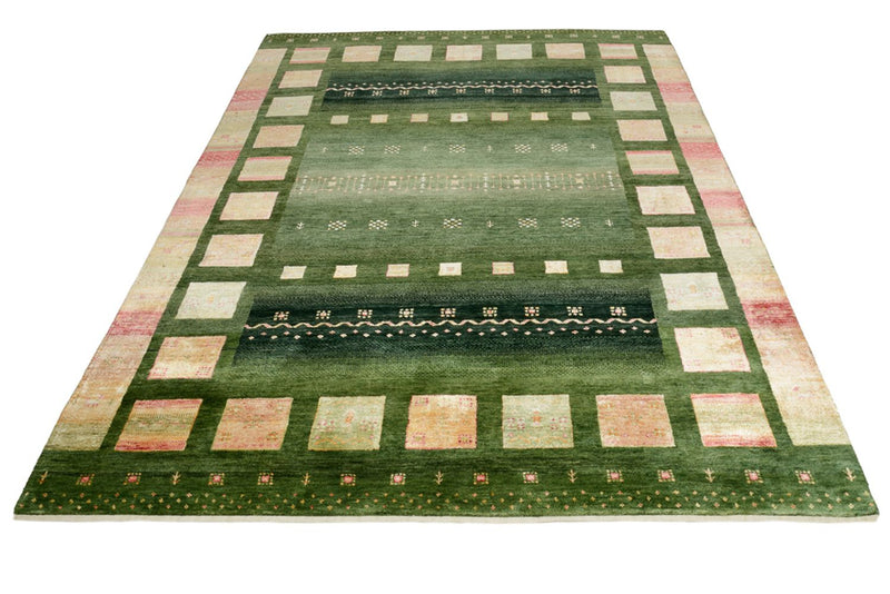 Gabbeh Rug - Loribaft Indus - 245 x 178 cm - green