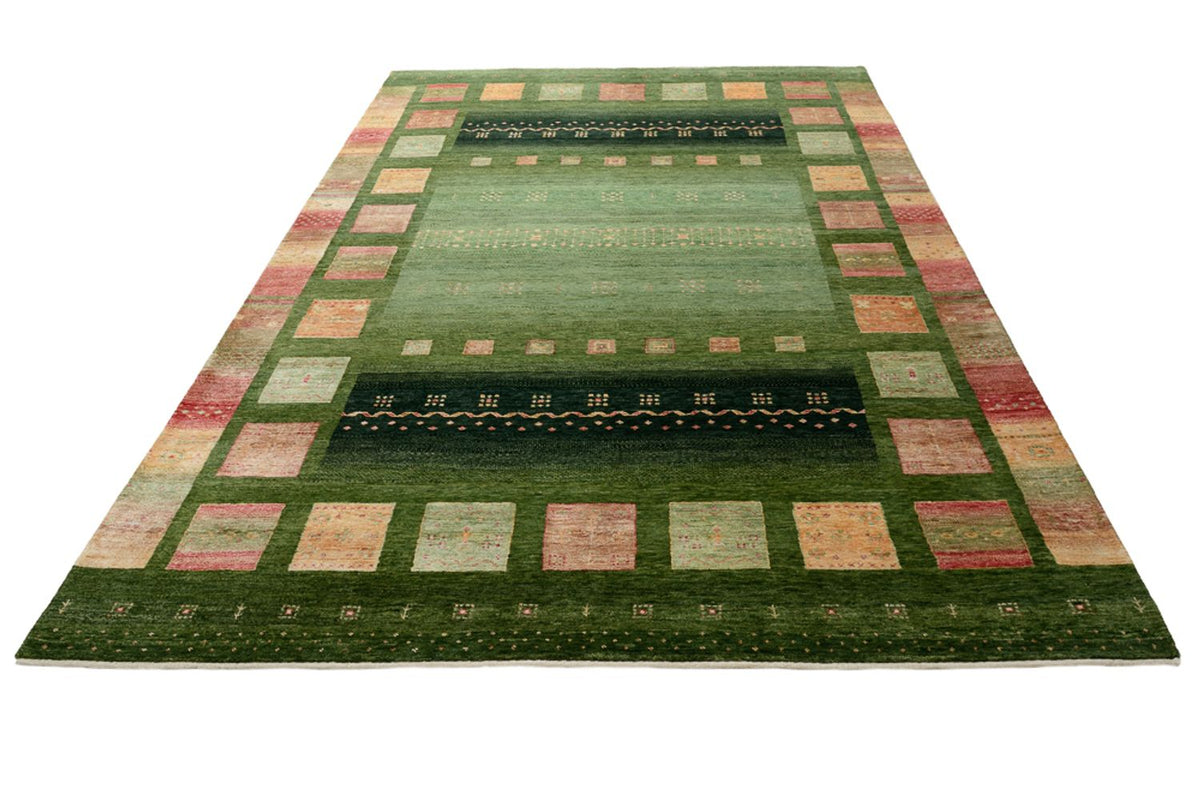 Gabbeh Rug - Loribaft Indus - 308 x 205 cm - green