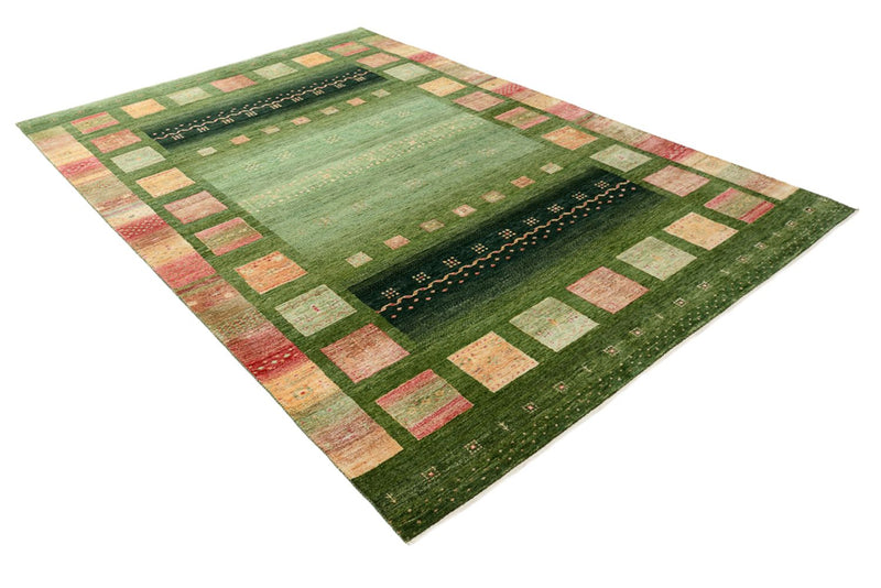 Gabbeh Rug - Loribaft Indus - 308 x 205 cm - green