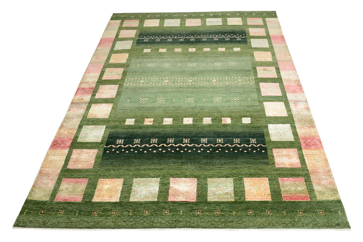 Gabbeh Rug - Loribaft Indus - 308 x 205 cm - green