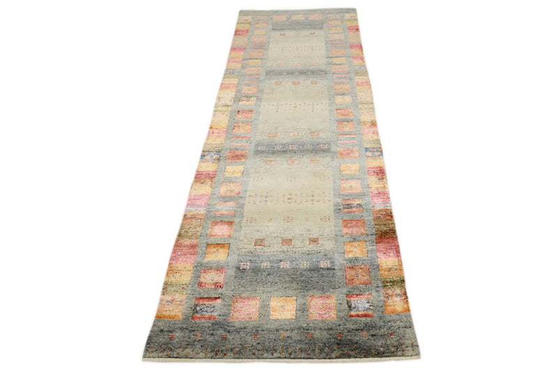 Runner Gabbeh Rug - Loribaft Indus - 295 x 82 cm - multicolored