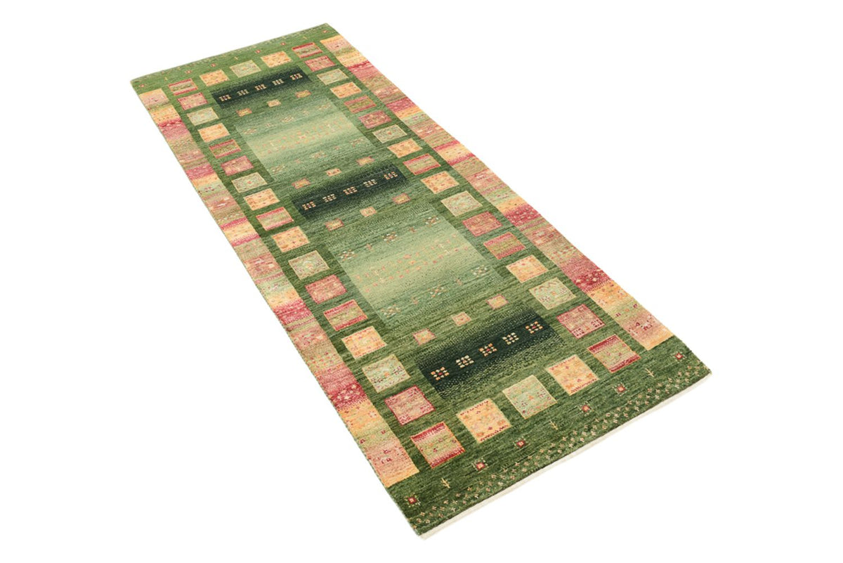 Runner Gabbeh Rug - Loribaft Indus - 192 x 76 cm - multicolored