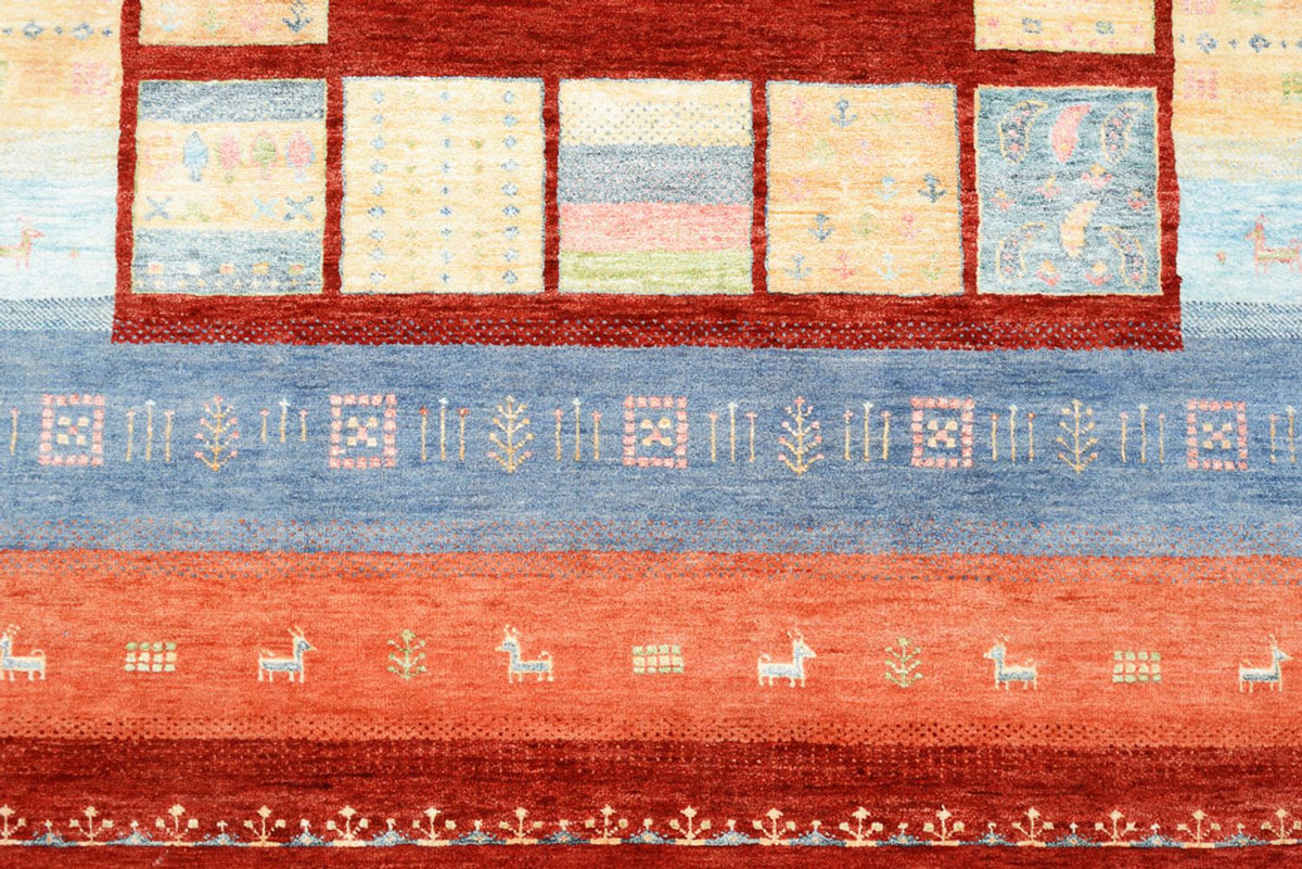 Gabbeh Rug - Loribaft Indus - 242 x 176 cm - multicolored