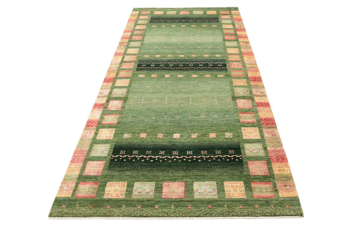 Runner Gabbeh Rug - Loribaft Indus - 301 x 129 cm - multicolored