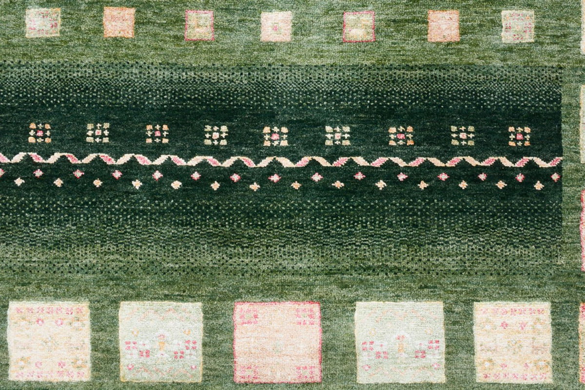 Runner Gabbeh Rug - Loribaft Indus - 301 x 129 cm - multicolored