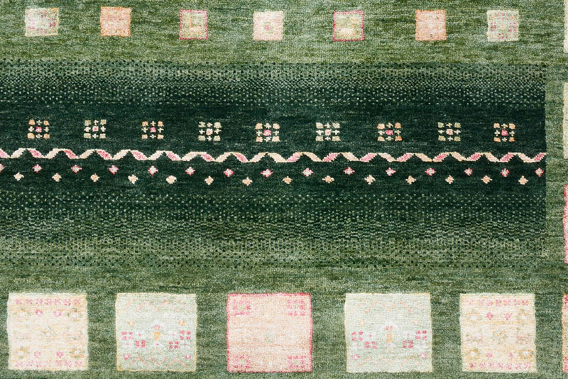 Runner Gabbeh Rug - Loribaft Indus - 301 x 129 cm - multicolored