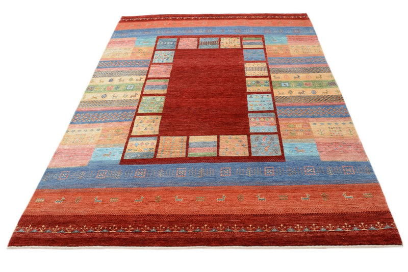 Gabbeh Rug - Loribaft Indus - 241 x 178 cm - multicolored
