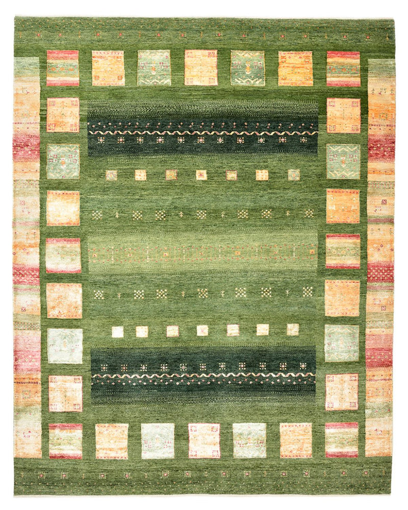 Gabbeh Rug - Loribaft Indus - 259 x 208 cm - green