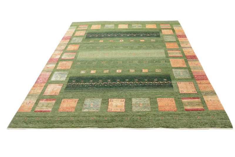 Gabbeh Rug - Loribaft Indus - 259 x 208 cm - green