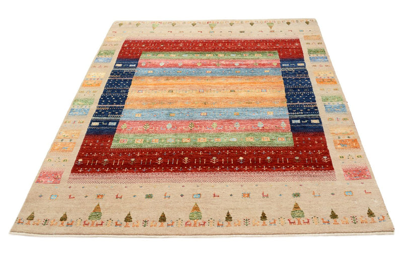 Gabbeh Rug - Loribaft Indus - 198 x 154 cm - multicolored