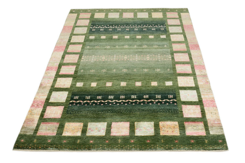 Gabbeh Rug - Loribaft Indus - 183 x 127 cm - green
