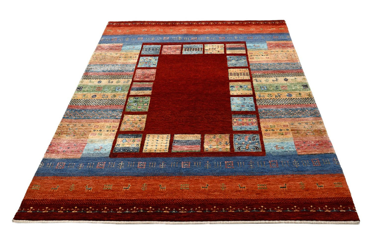 Gabbeh Rug - Loribaft Indus - 201 x 155 cm - red