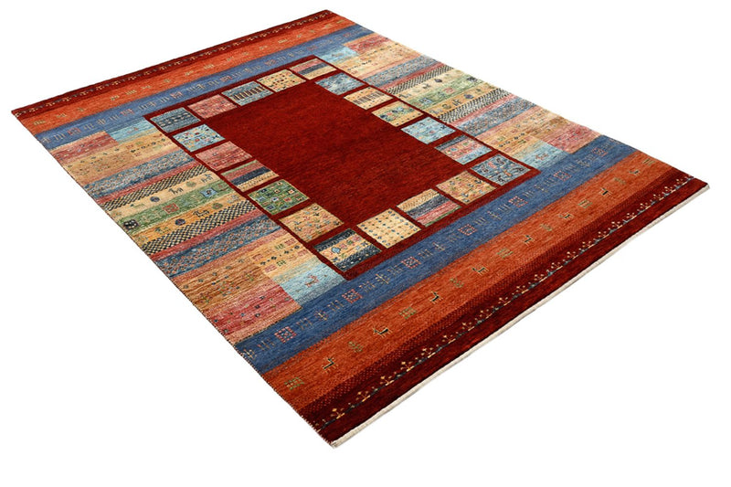Gabbeh Rug - Loribaft Indus - 201 x 155 cm - red